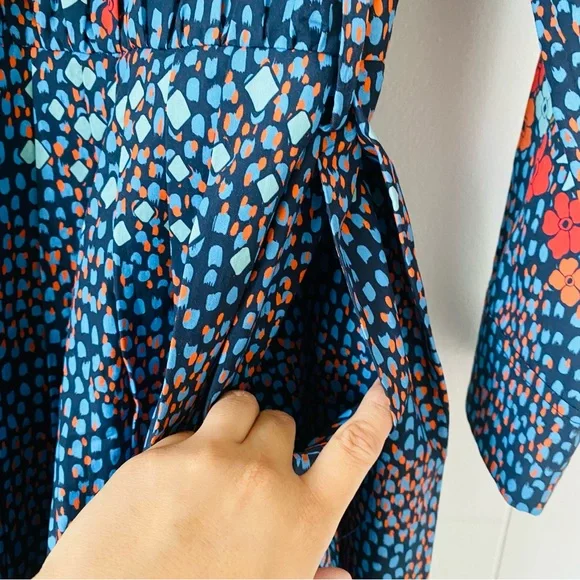 Tucker Blue and Red Floral Allyson Midi Dress - Picture 5 of 8